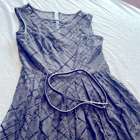 ellen tracy plaid mesh fit and flare dress - Picture 4 of 5